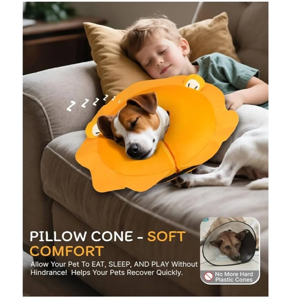 MIDOG Dog Cone Collar for Medium size Dogs Soft Inflatable Dog Cone Alternative